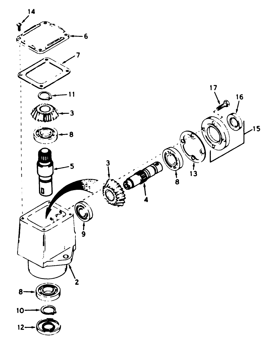 Gear Box Diagram and Parts List for 62542C (H00000001-H99999999)(1989) Lawn Boy Lawn Tractor